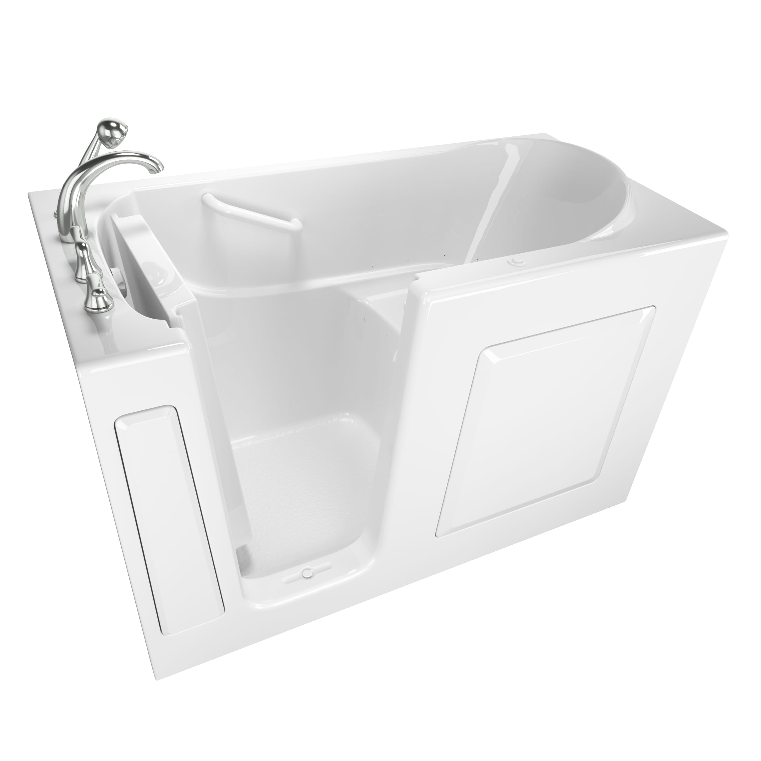 Gelcoat Entry Series 60 x 30 Inch Walk In Tub With Air Spa System - Left Hand Drain With Faucet WIB WHITE